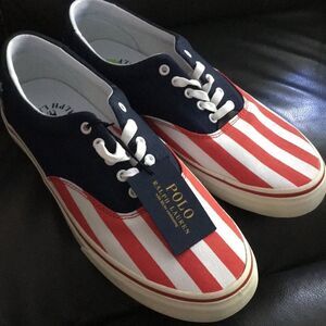 Polo by Ralph Lauren Thorton America Flag print 4th of July sneaker canvas shoes